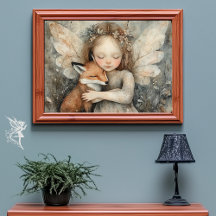 Cosy Winter Fairy & Fox | Arte de Woodland caprich