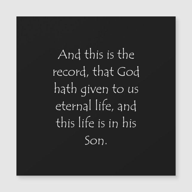 Cotización de la Escritura 1 John 5 11 (Anverso)