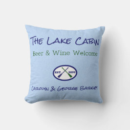 Cottage Lake Home Funny Square Cojines decorativos
