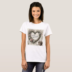 Cottagecore "Love Scent" Camiseta Floral Heart