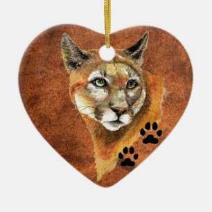 Cougar, Puma, ornamento navideño de león de montañ