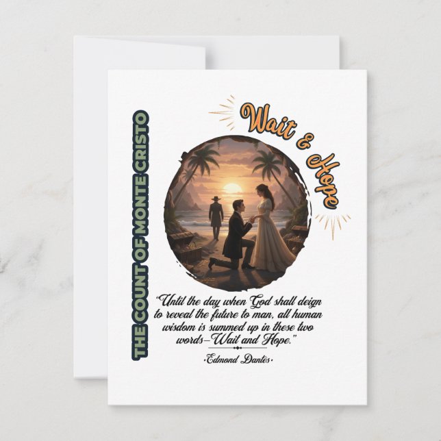 Count of Monte Cristo Wait & Hope Sunset Flat Card (Anverso)