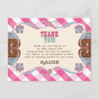 Country Baby Shower, tarjetas de agradecimiento