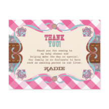 Country Baby Shower, tarjetas de agradecimiento