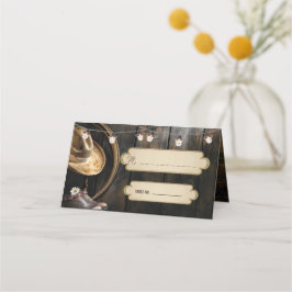 Country Boots Gorra & Barn Wood Tarjeta de lugar p