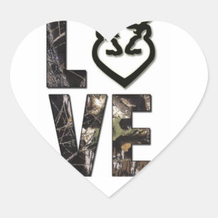 Country Camo Love Heart Pegatinas
