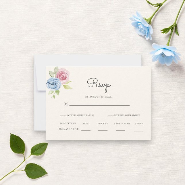 Country chic pastel and cream  Wedding RSVP  (Subido por el creador)