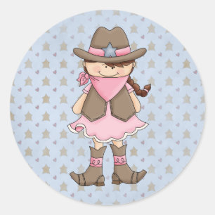 Country Cowpoke Fun Cowgirl Pegatinas