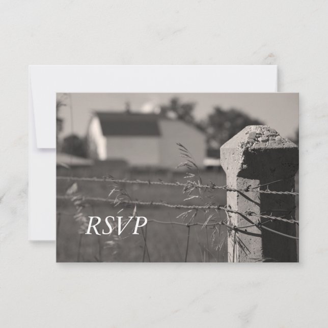 Country Farm Wedding RSVP (Anverso)