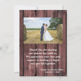 Country Horses Red Barnboard Tarjeta de agradecimi