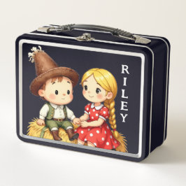 Country Kids on a Hay Bale 