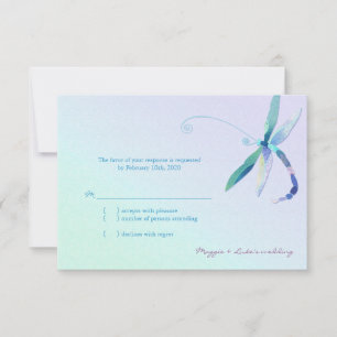 Country Morning Dragonfly Wedding RSVP