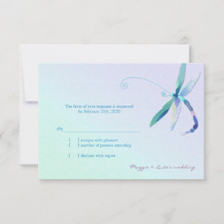 Country Morning Dragonfly Wedding RSVP