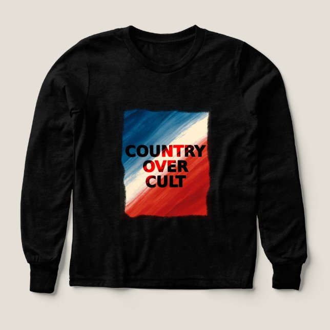 Country Over Cult – Patriotic Paint Streaks (Diseño frontal)