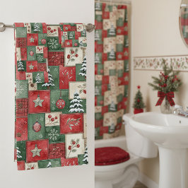 Country patchwork christmas pattern