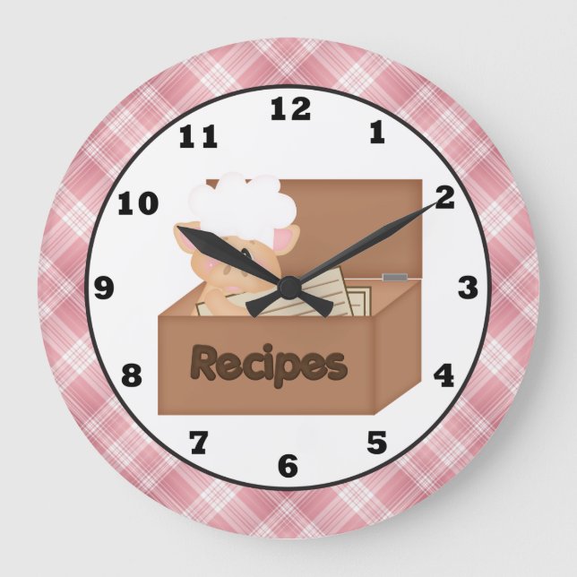 Country Pig personalizado reloj de pared de cocina (Anverso)