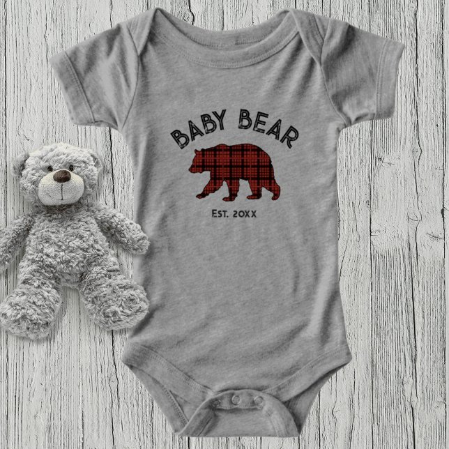 Country Plaid Baby Bear Birth Year Established (Subido por el creador)