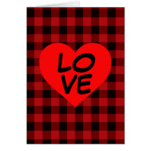 Country red and black plaid with heart detail