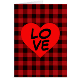 Country red and black plaid with heart detail