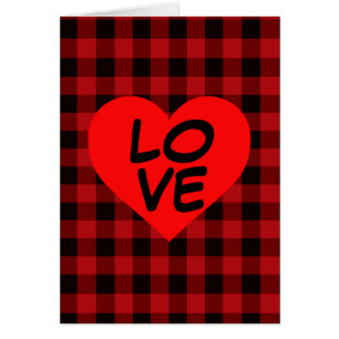 Country red and black plaid with heart detail