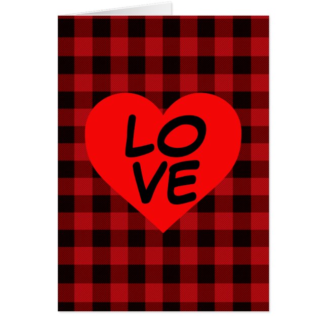 Country red and black plaid with heart detail (Frente)