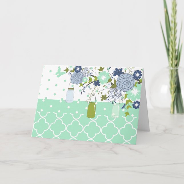 Country Rustic Mason Jar Tarjeta de agradecimiento (Anverso)