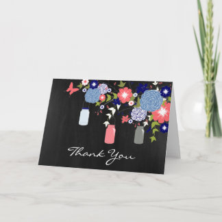 Country Rustic Mason Jar Tarjeta de agradecimiento