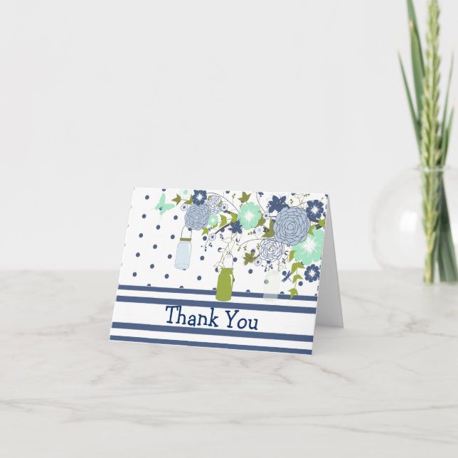 Country Rustic Mason Jar Tarjeta de agradecimiento (Anverso)