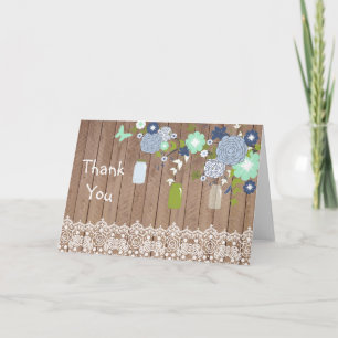 Country Rustic Mason Jar Tarjeta de agradecimiento