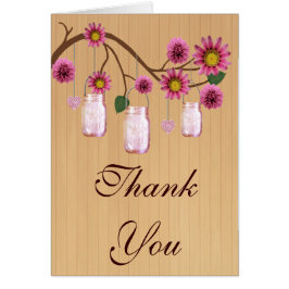 Country Rustic Mason Jars Gracias Tarjeta