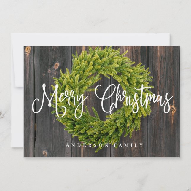 Country Rustic Wood Feliz de Navidad (Anverso)