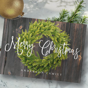 Country Rustic Wood Feliz de Navidad