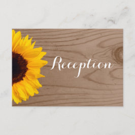 Country Sunflower Barn Wood Wedding Tarjeta de rec