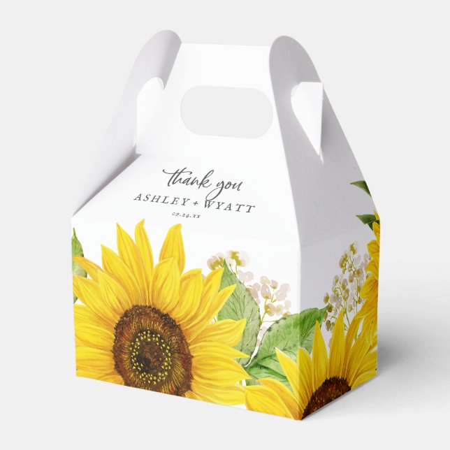Country Sunflower Gracias Caja De Favor (Front Side)