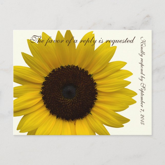 Country Sunflower RSVP, tarjeta de respuesta (Anverso)