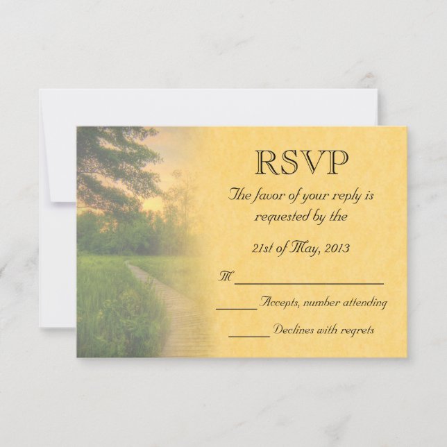 Country Sunset Wedding RSVP (Anverso)