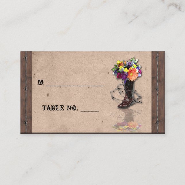 Country Western Barbed Wire Boda tarjetas de plaza (Anverso)