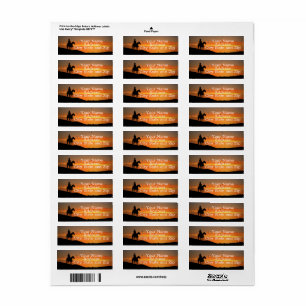 Country Western Cowboy y la etiqueta de caballo