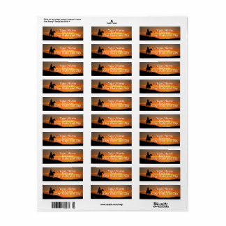 Country Western Cowboy y la etiqueta de caballo