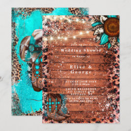 Country Western Turquoise Boots Wedding Shower