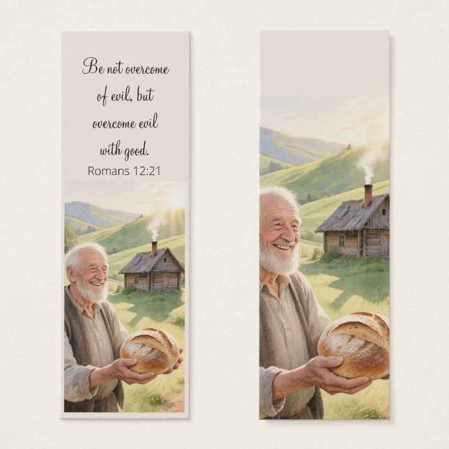 Countryside landscape bookmark motivating Bible (Anverso y reverso)