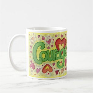 Courage Heart Word Personalizado de Arte Copa de C
