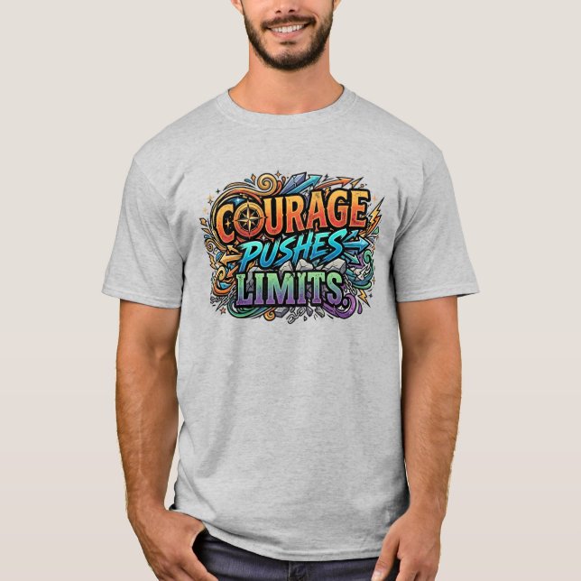 Courage Pushes Limits – Camiseta de Motivación Aud (Anverso)