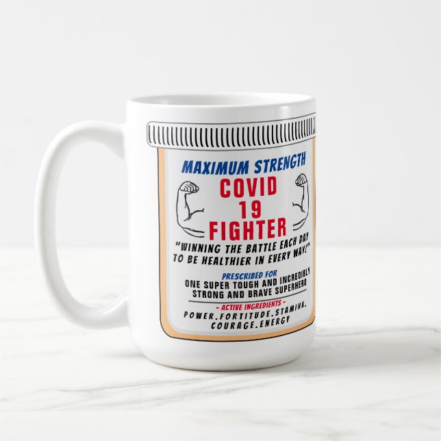 Covid 19 Luchando contra la taza Inspiradora de ca (Izquierda)