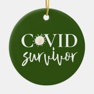 Covid Coronavirus Superviviente Ornamento cerámic