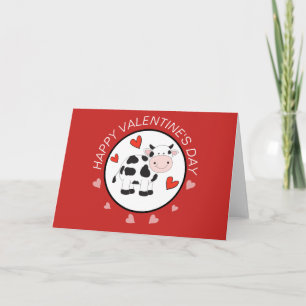 Cow Hearts Happy Valentine Day Card