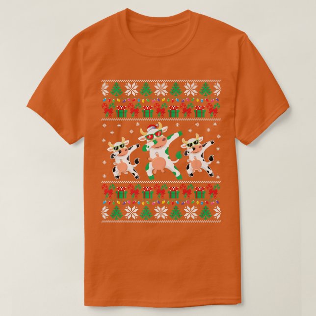 Cow Ugly Christmas Sweater Funny Dabbing Cow Xmas  (Diseño del anverso)