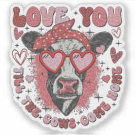 Cow Valentine - Amor - Pegatina de San Valentín