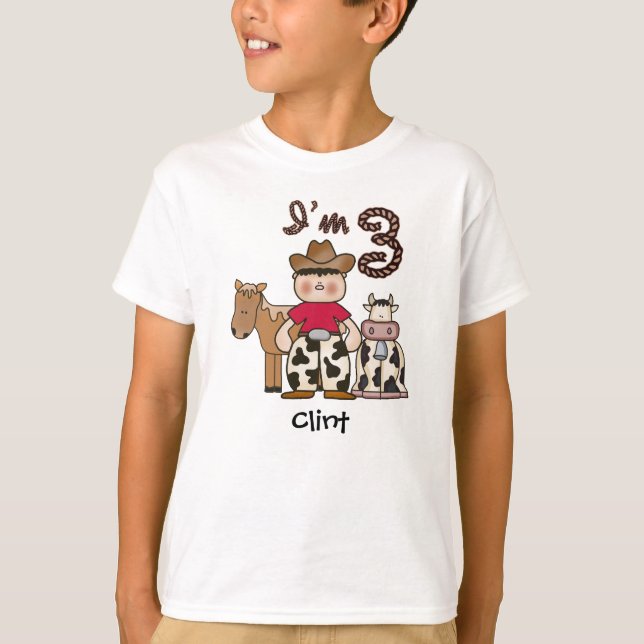 Cowboy 3.ª camiseta de cumpleaños (Anverso)