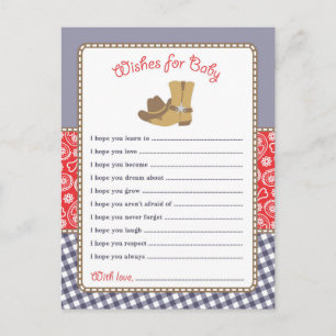 Cowboy Baby Shower quiere tarjeta para bebé